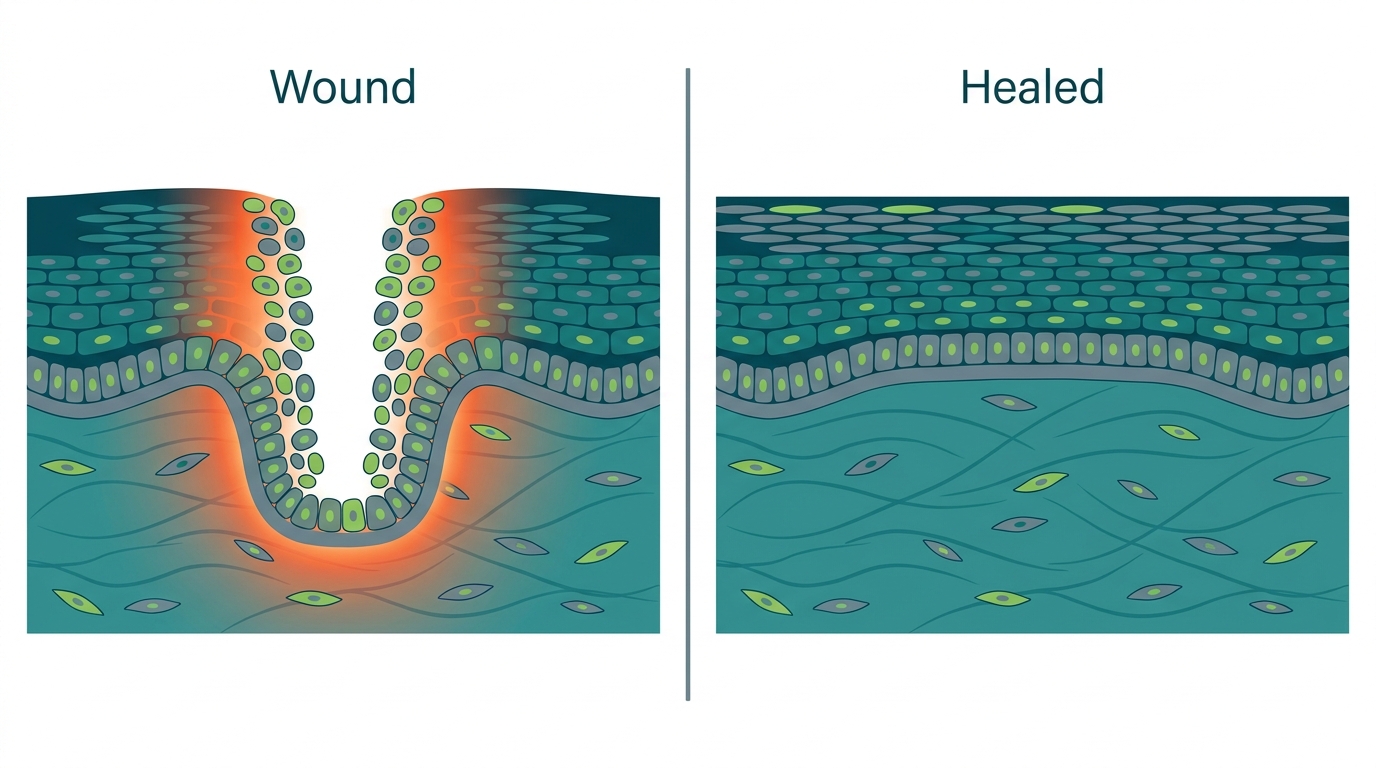 Voltage gradient across a wound driving cell migration and then extinguishing itself